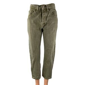 Levi's 501 Women's Green High Rise baggy Straight Leg Denim Jeans Pants Size 26
